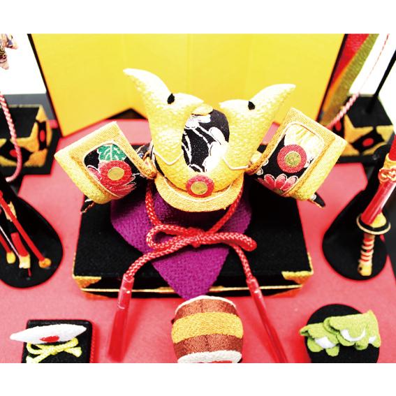 五月 人形 兜 兜飾り ちりめん / 勇将本陣飾り / コンパクト 初節句 こどもの日 人気 お祝い 贈り物 プレゼント_8