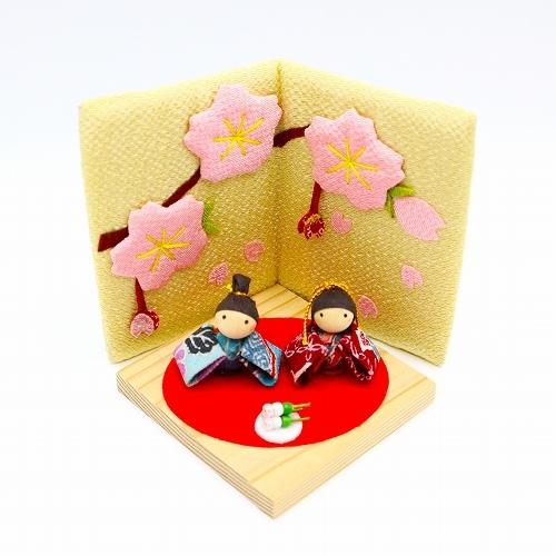 置物 コンパクト ちりめん 小さい 桜 / お花見日和 人形 花見 四月