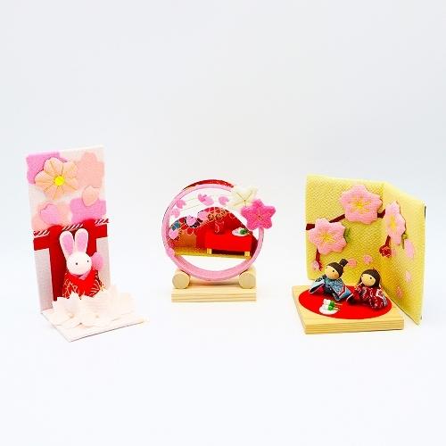 置物 コンパクト ちりめん 小さい 桜 / お花見日和 人形 花見 四 置物 コンパクト ちりめん 小さい 桜 / お花見日和 人形 花見 四