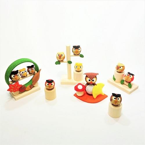 置物 コンパクト ちりめん 小さい 手作り / 季節の輪飾り ふくろう