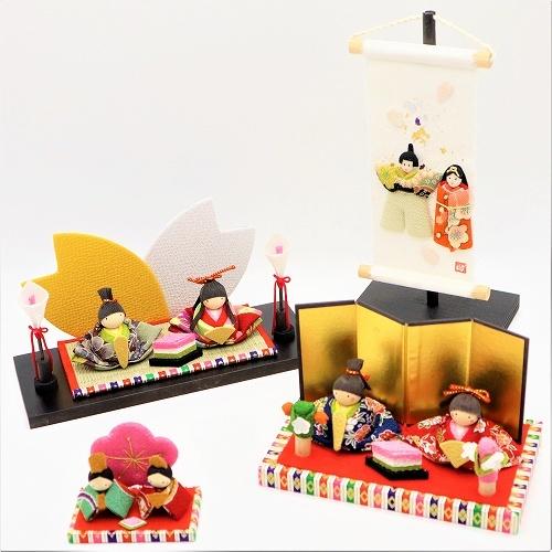 雛人形 コンパクト ちりめん 小さい 手作り / 春待雛 お雛様 ひな祭り