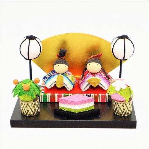 弥生座雛 / コンパクト 雛飾り ひな人形 親王飾り ちりめん 京都 和