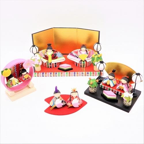 弥生座雛 / コンパクト 雛飾り ひな人形 親王飾り ちりめん 京都 和