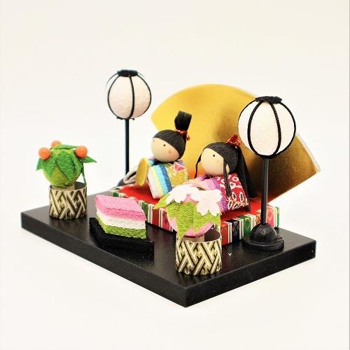 弥生座雛 / コンパクト 雛飾り ひな人形 親王飾り ちりめん 京都 和