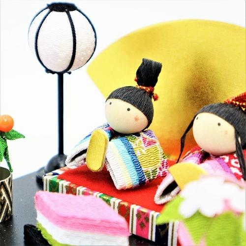 弥生座雛 / コンパクト 雛飾り ひな人形 親王飾り ちりめん 京都 和