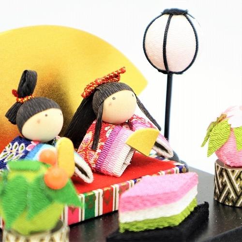 弥生座雛 / コンパクト 雛飾り ひな人形 親王飾り ちりめん 京都 和