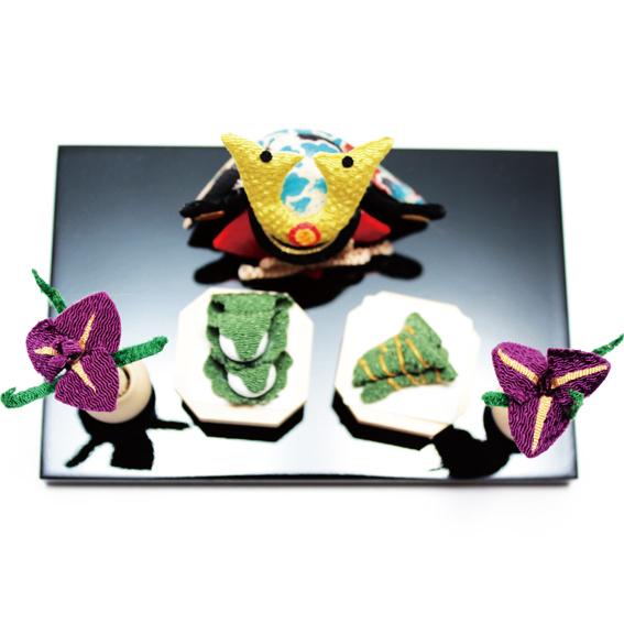 五月人形 パーツ コンパクト ちりめん 小さい 子ども / ちりめん菖蒲