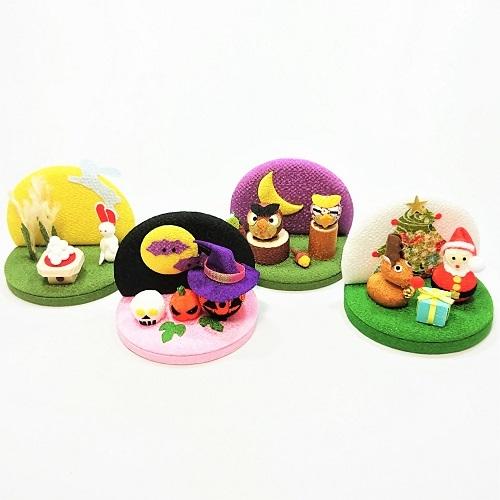 置物 コンパクト ちりめん 小さい 手作り / 九月飾り 月見 月暦の飾り