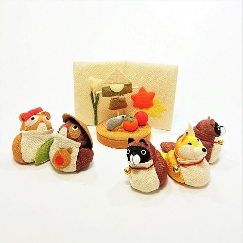 置物 コンパクト ちりめん 小さい 手作り / 季節模様 収穫の秋 人形