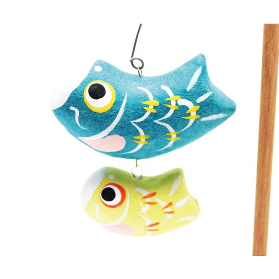 鯉のぼり 室内 手作り 五月 張り子 / 親子鯉のぼり やじろべえ