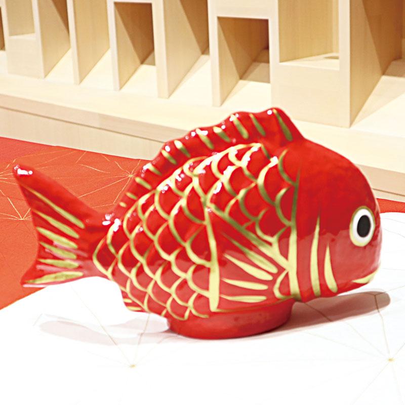 鯛 縁起物 ディスプレイ/張り子 お魚型 目出鯛 7号/お正月 置物 飾り