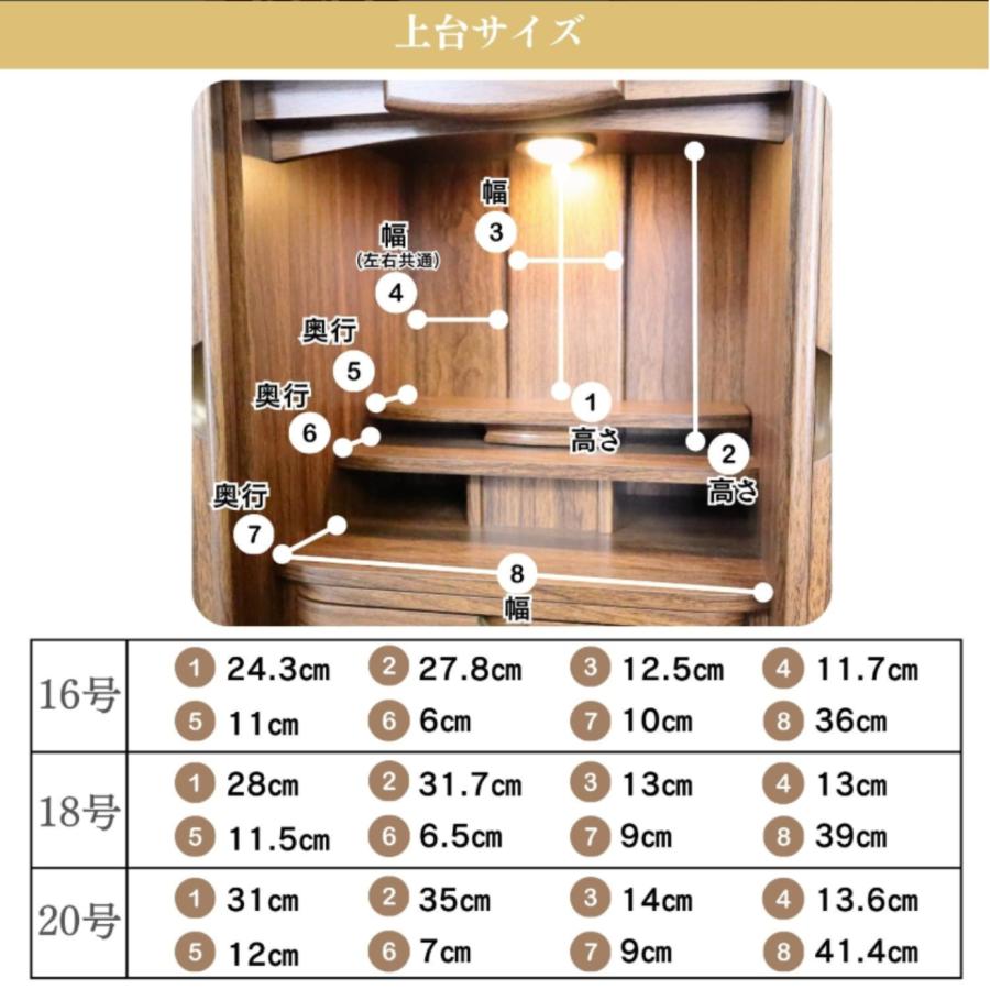 モダン上置き仏壇 ホーク 16号 18号 20号 ナチュラル ウォールナット