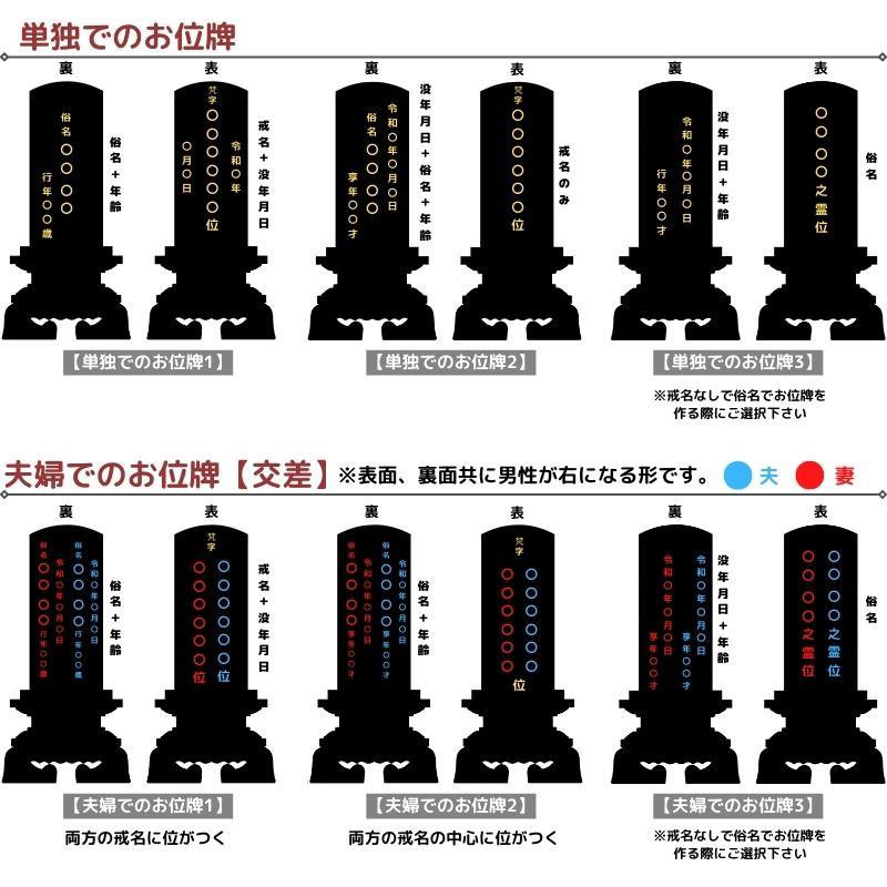 国産 高級みかげ塗り位牌 流星 4.5寸 ワイン ブラック パープル 位牌 名前入れ 仏具 お位牌_10