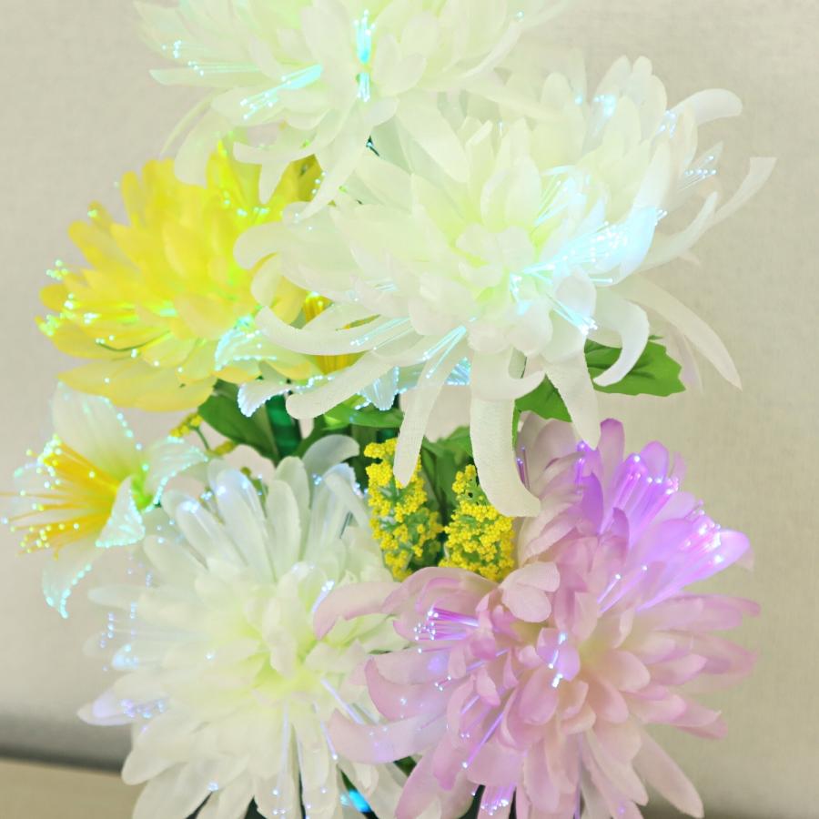 新盆セット 七色に移り変わる お盆仏花 グランドルミナス いろどり菊