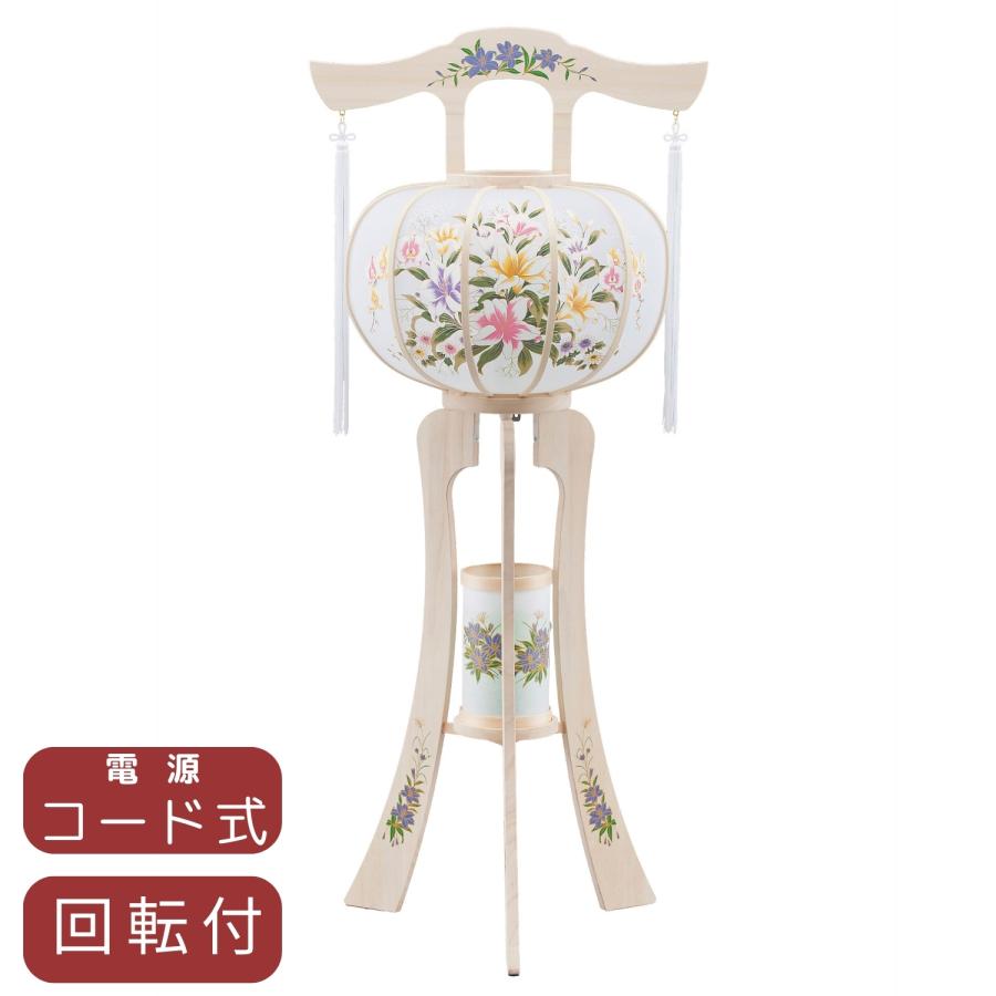 置き提灯 彩2号二連灯 桐製 1個入 回転付 お盆