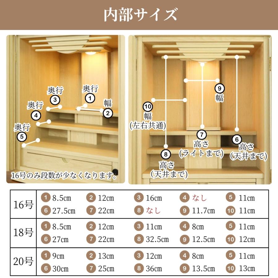 モダン上置き仏壇 16号 18号 20号 ナチュラル ウォールナット モダン上置き仏壇 16号 18号 20号 ナチュラル ウォールナット