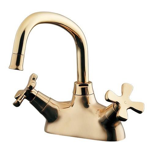 カクダイ 2ハンドル混合栓 クリアブラス 受注生産品[新品]