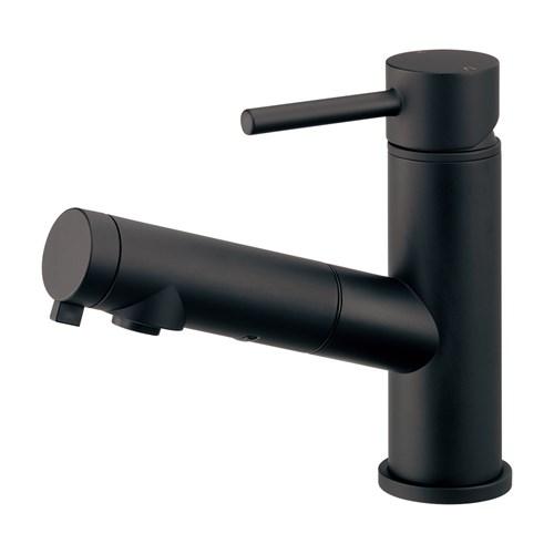 未使用品カクダイ 184-030A-MD 引出し式混合水栓 黒 184-030A-MD】 カクダイ シングルレバー引出し混合栓//マットブラック