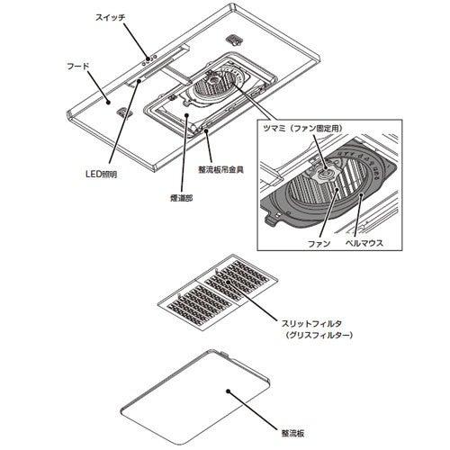 在庫あり】リクシル 【619K0000-1】 キッチン レンジフード部品 ツマミ