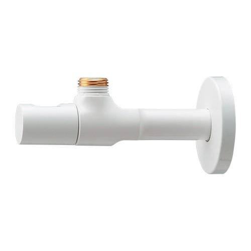 カクダイ アングル形止水栓（ホワイト） 受注生産品【705-632-13