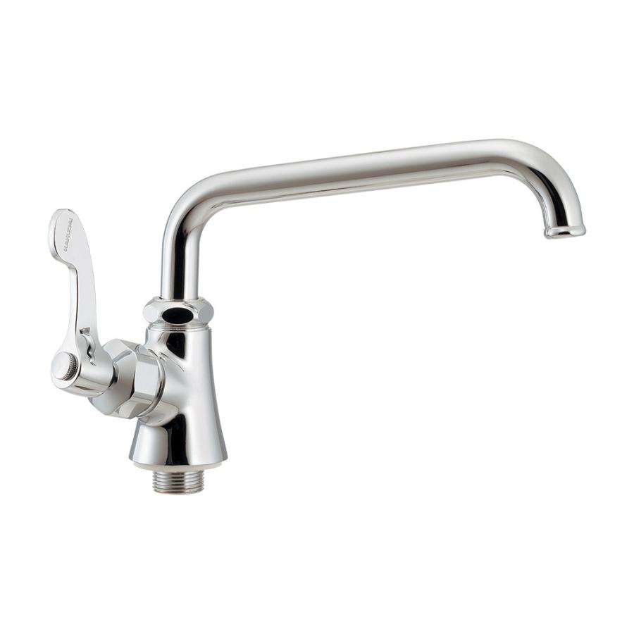 カクダイ 厨房用左ハンドル立形自在水栓 【724-407-20】 水栓金具・器