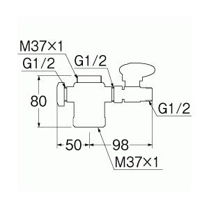 B98-AU4　三栄水栓[SANEI]　シングル混合栓用分岐アダプター（SANEI用）　分岐用品・食器洗い機用ホース　純正品　水栓部品