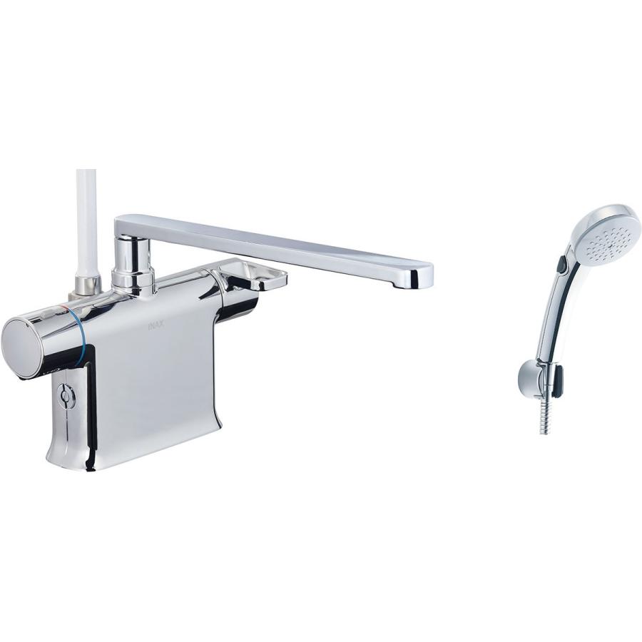 INAX・LIXIL 浴室水栓 デッキタイプ サーモスタット付シャワーバス水栓+エコフルスイッチシャワー(めっき仕様) 寒冷地対応商品