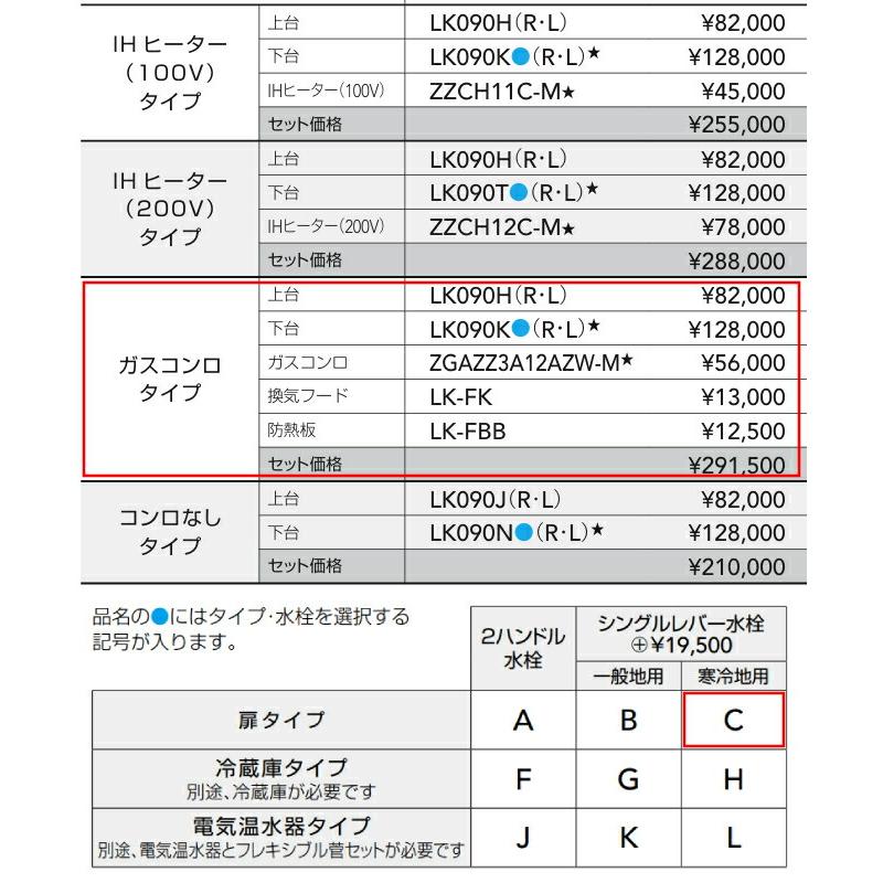 【間口900mm】 システムキッチン クリナップ ミニキッチン ガスコンロタイプ I型 間口90cm 扉タイプ シングルレバー水栓 寒冷地用