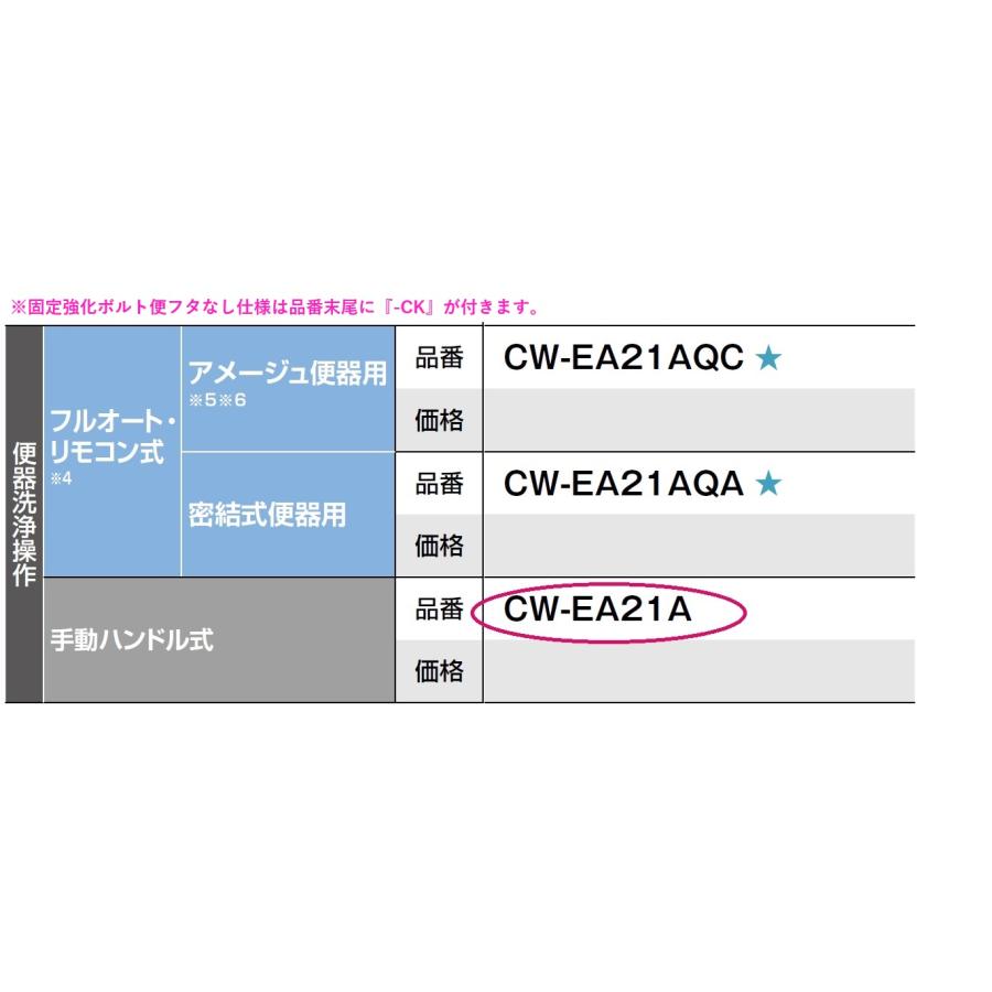 【CW-EA21A-CK】リクシル・ シャワートイレ 固定強化ボルト便フタなし仕様 車椅子移乗用 手動ハンドル式 New PASSO 【シャワートイレ温水洗浄便座】の画像