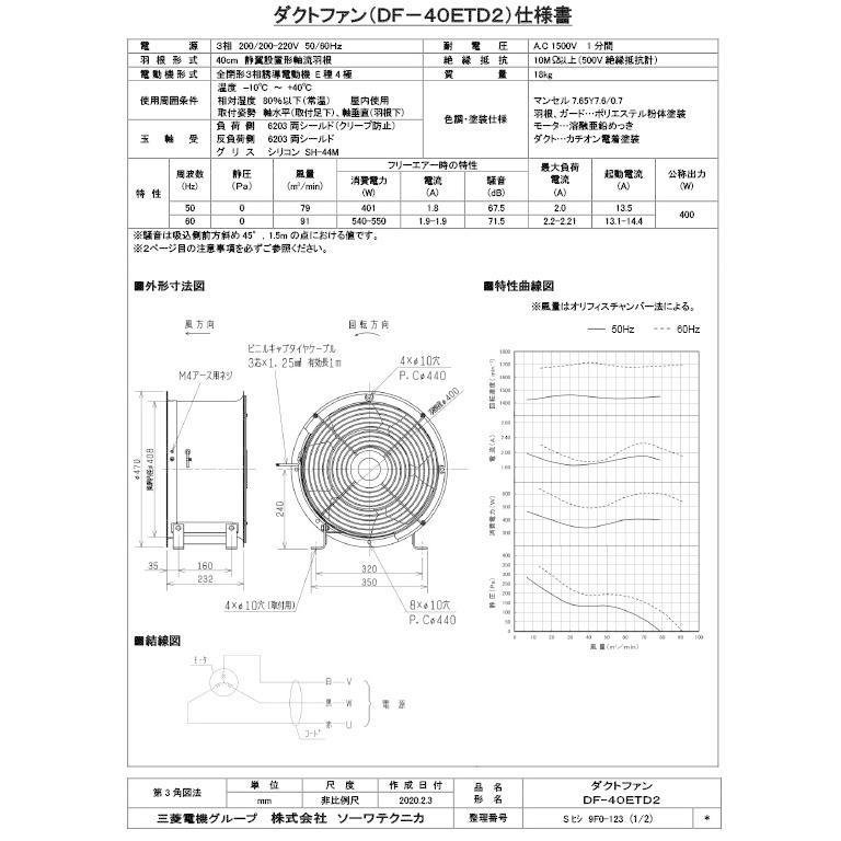 三菱電機 三菱 換気扇 ダクトファン DF-40ETD2 旧品番：DF
