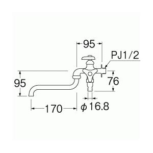 SANEI E106V-13 三栄水栓 散水用二口自在水栓 単水栓 自在水栓