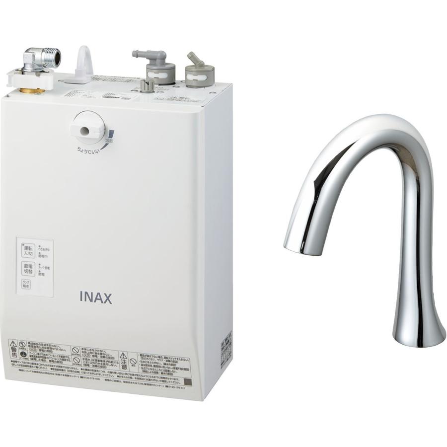 INAX・LIXIL 電気温水器 3L ゆプラス 自動水栓一体型壁掛 適温出湯スーパー節電 自動水栓：グースネックタイプ