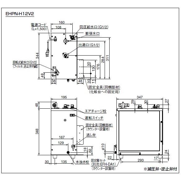 INAX（イナックス） 【本体のみ】EHPN-H12V2 小型電気温水器 ゆプラス