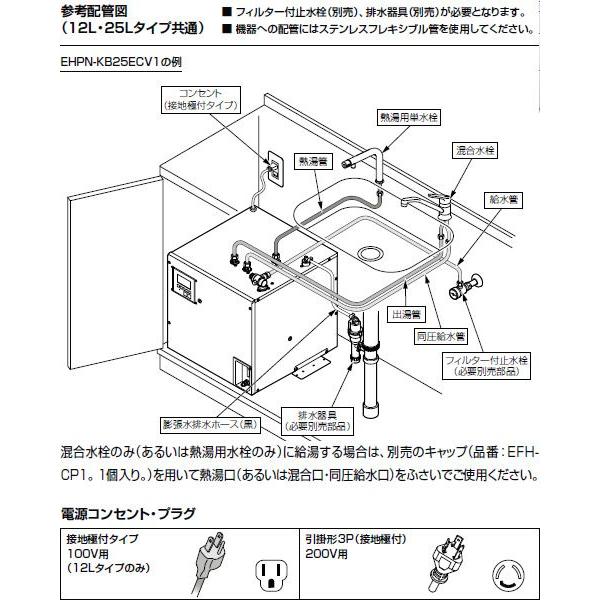 EHPN-KB12ECV1 INAX・イナックス・LIXIL・リクシル 飲料用小型電気温水器 ゆプラス 飲料用・洗い物用12Lタイプ パブリック向け【純正品】｜mary-b｜05