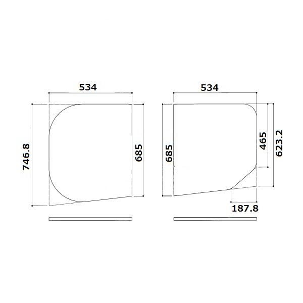 【EKKS1ARAA21WN】TOTO 風呂ふた 部品 110ラウンド軽量蓋2枚R_5