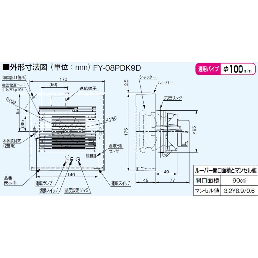 Panasonic（パナソニック） 【煙センサー付】パナソニック 換気扇 FY