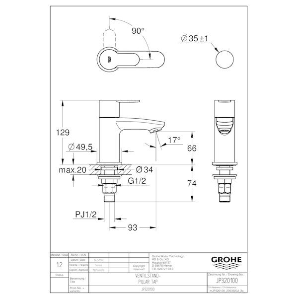 GROHE GROHE[グローエ] 洗面用水栓【JP320100】ユーロスタイル
