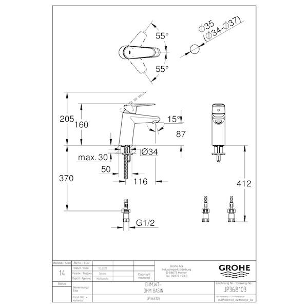 GROHE 洗面用水栓 JP368103 GROHE GROHE[グローエ] 洗面用水栓【JP368103】ユーロディスク