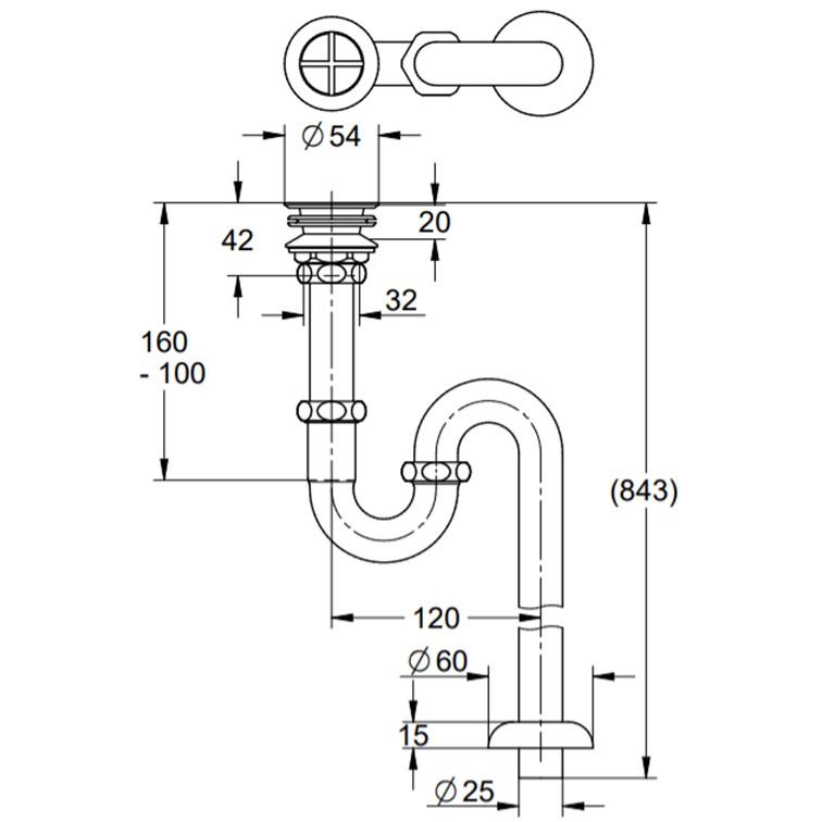 グローエ [グローエ]手洗器用排水金具（Sトラップ付・目皿なし）【JPK09601】（メーカー直送の為、代引不可）_1