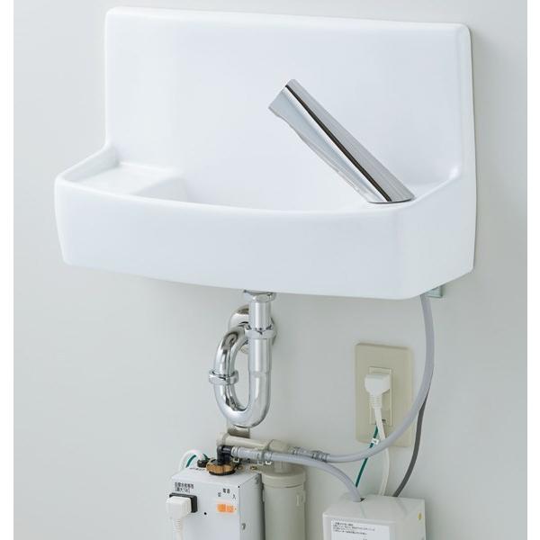 【L-A74TW2C】 ・リクシル トイレ用手洗器 温水自動水栓（100V） 水石けん入れ付タイプ 壁給水・壁排水 ハイパーキラミック