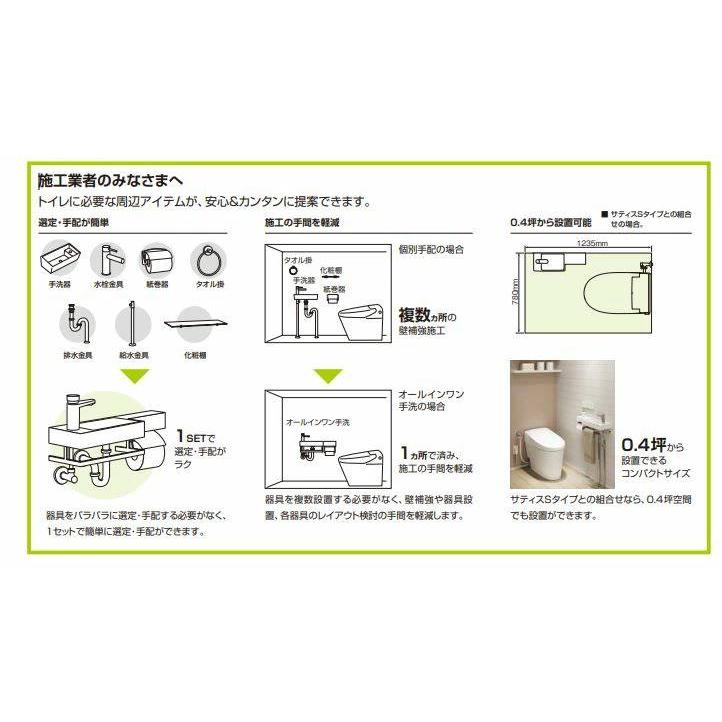 リクシル【L-D102NLA】 床排水(Sトラップ) 壁給水 左仕様 寒冷地仕様 オールインワン手洗い 手洗い器一式セット バックパネルなし BW1(ピュアホワイト)_2