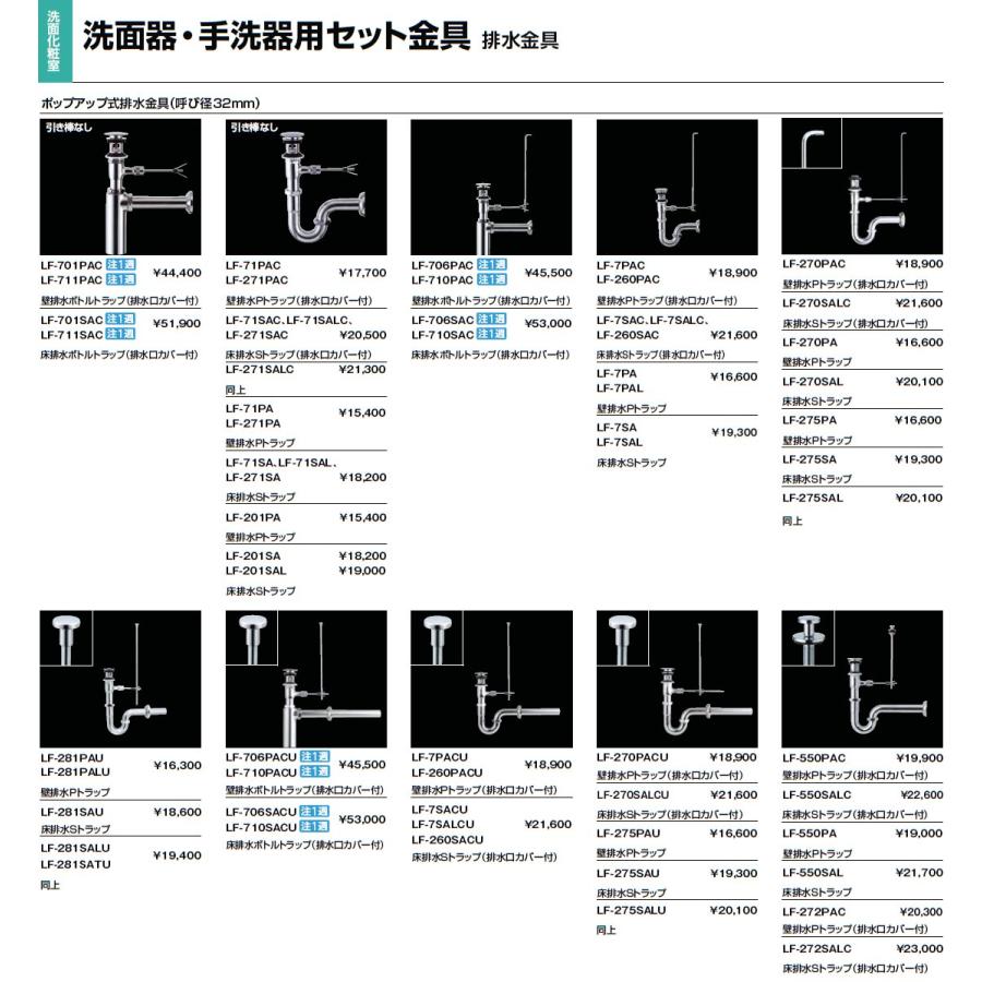給・排気口用部品　セット INAX（イナックス） 【LF-260PAC】 ・ 洗面器・手洗器用セット金具