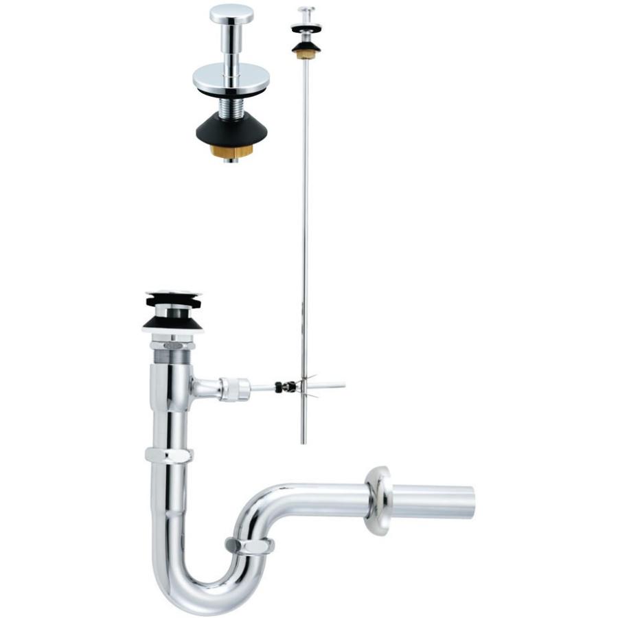 【LF-5PALU】 洗面器・手洗器用セット金具 ポップアップ式排水金具 （呼び径32mm） 壁排水Pトラップ