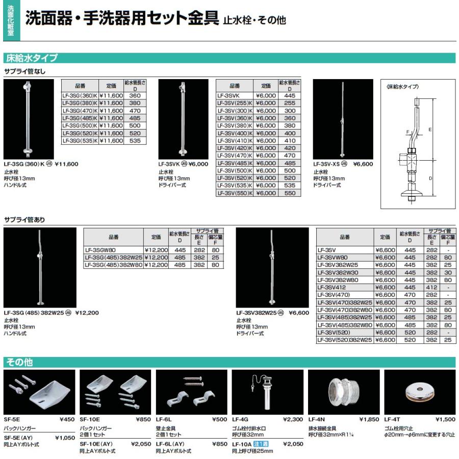 【LF-6L(AY)】 INAX・LIXIL 洗面器・手洗器用セット金具 その他 壁止金具 2個1セット AYボルト式【純正品】｜mary-b｜02