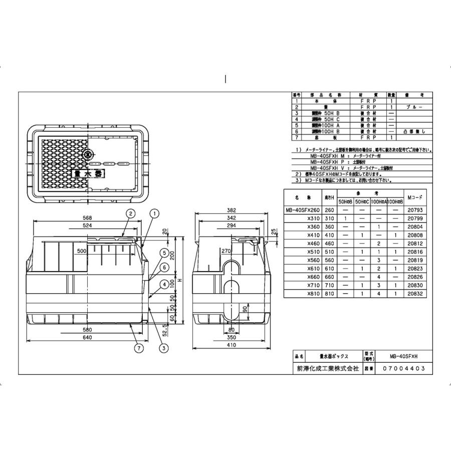 上水道関連製品＞ボックス製品＞量水器ボックス MB 40Sシリーズ MB