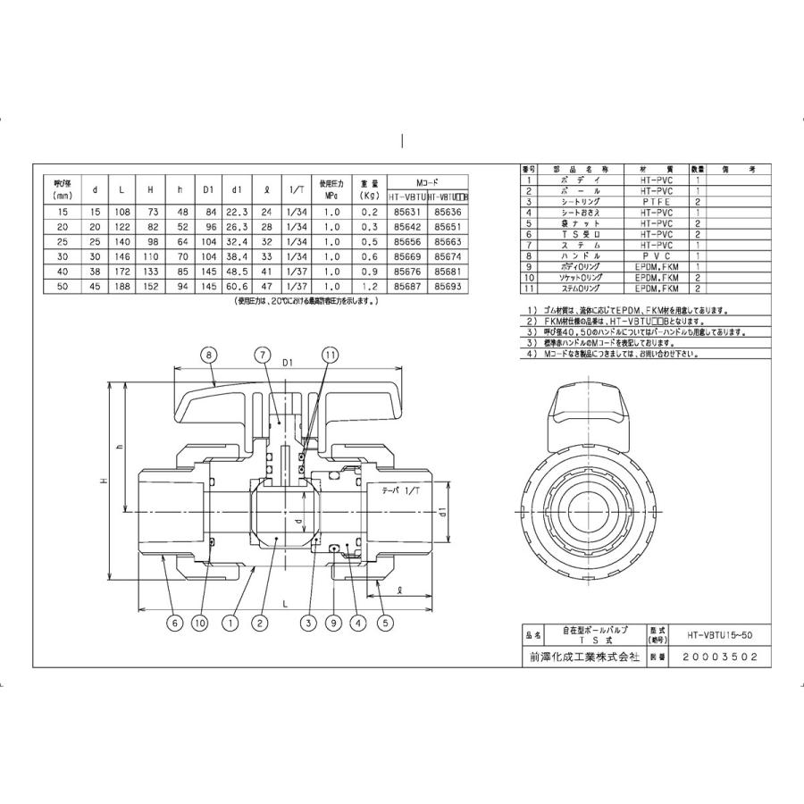 その他製品＞MSバルブ＞耐熱HT 自在型ボールバルブ TS式 HT-VBTU HTVBTU40赤 Mコード：85676 前澤化成工業【純正品】｜mary-b｜02