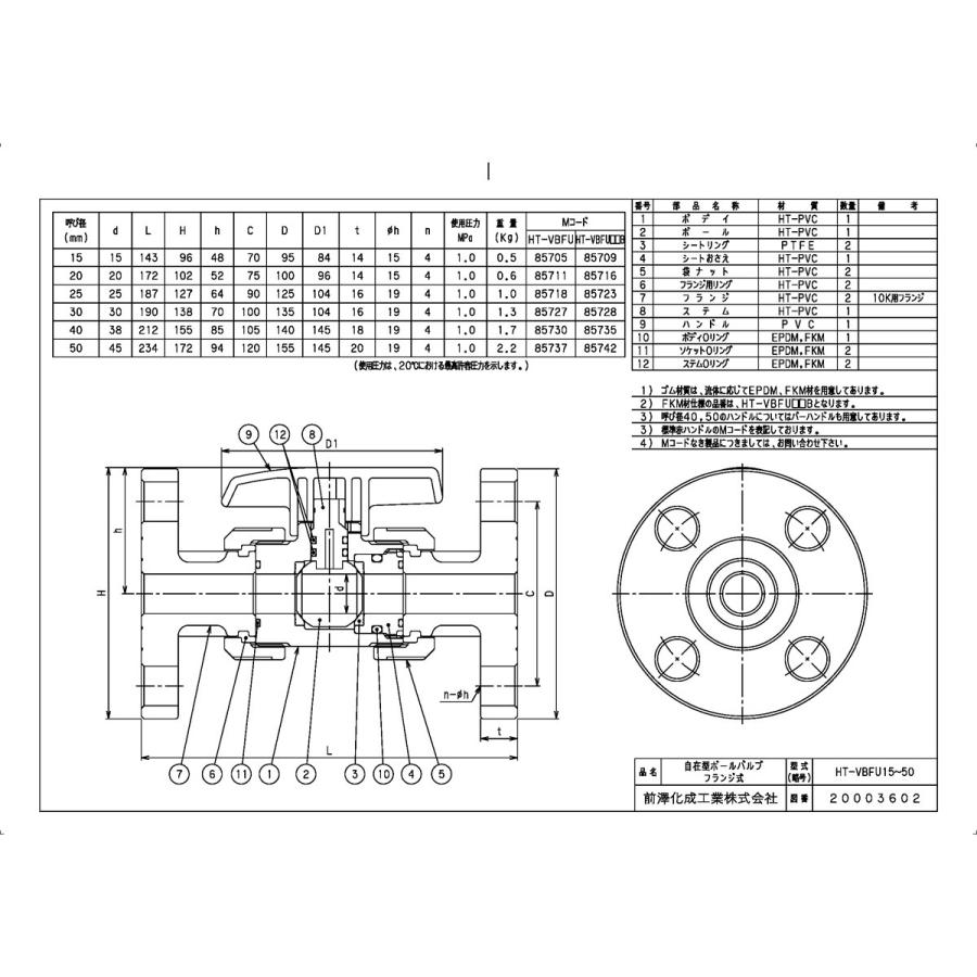 その他製品＞MSバルブ＞耐熱HT 自在型ボールバルブ フランジ式 HT-VBFU HTVBFU50赤B Mコード：85742 前澤化成工業【純正品】｜mary-b｜02