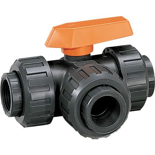 【法人のみ、メーカー直送のみ、代引き不可】 その他製品＞MSバルブ＞三方型自在ボールバルブ ネジ式 VBNT VBNT40赤 Mコード：85918 前澤化成工業