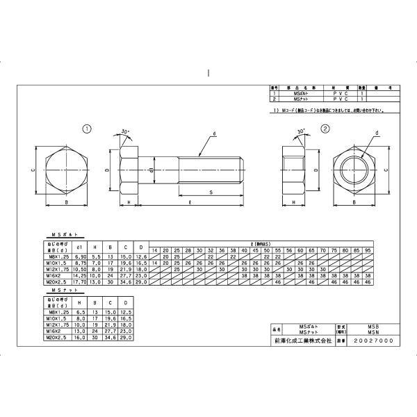 【ゆうパケット】その他製品＞バルブ用副資材＞MSボルト／ナット MSナット MSN8 Mコード：88161N 前澤化成工業【純正品】｜mary-b｜02