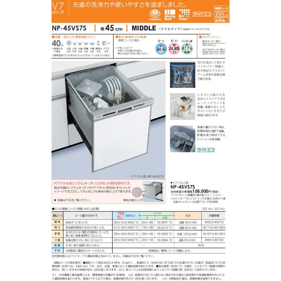 Panasonic NP-45VS7S(NP-45VS5S,NP-45VS6Sの後継機種 Panasonic NP-45VS7S(NP-45VS5S,NP-45VS6Sの後継機種